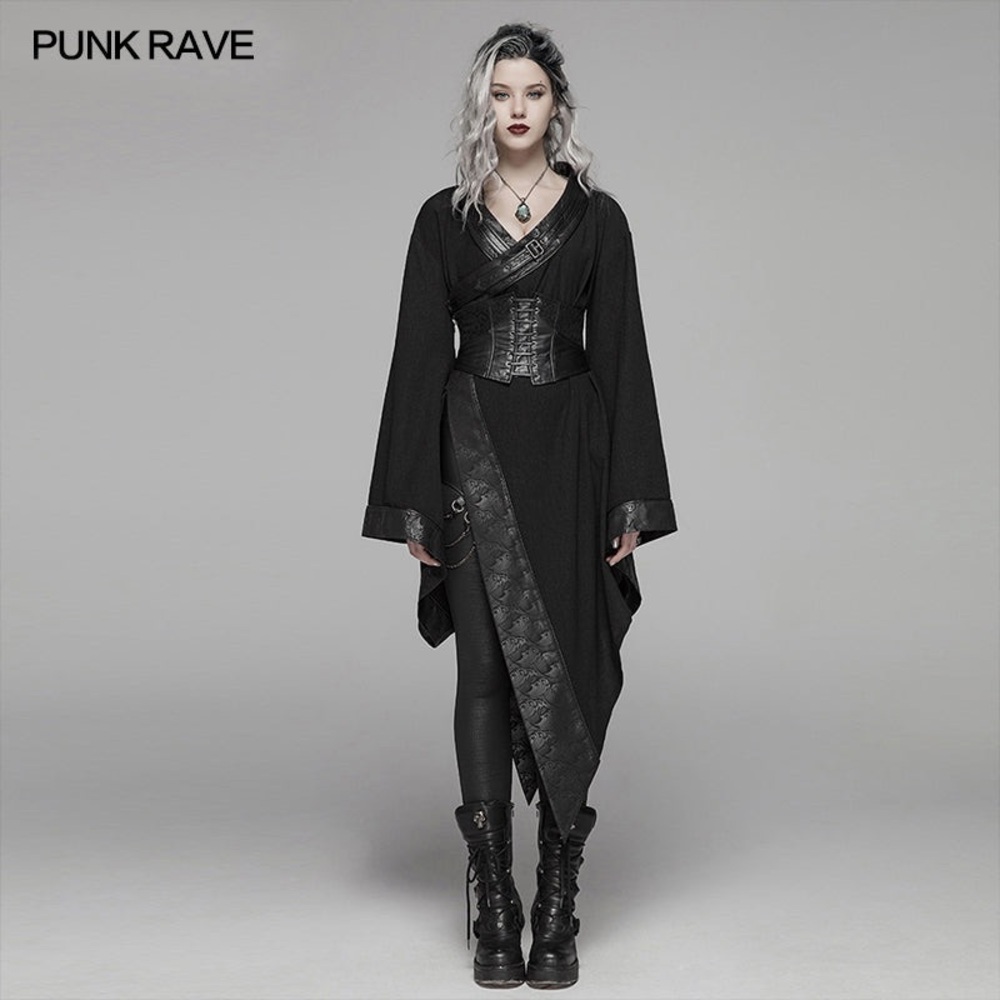 Punk Rave Black Gothic Kimono with Corset
